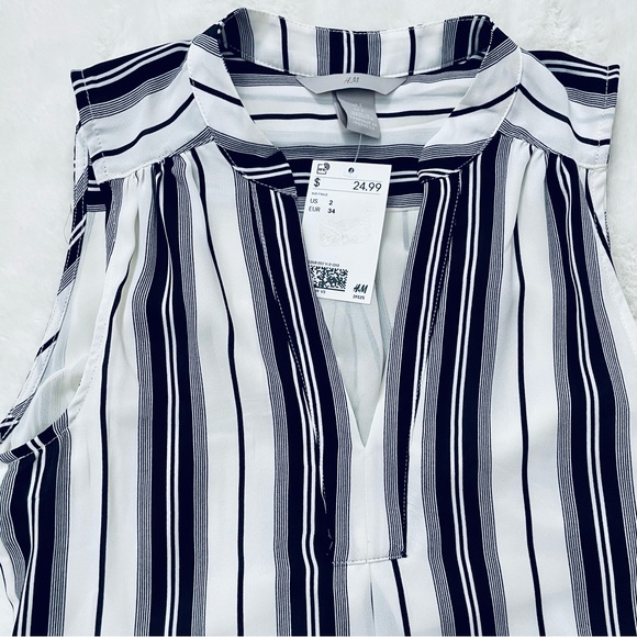 NWT H&M Black & White Striped Tank Dress - Picture 2 of 2